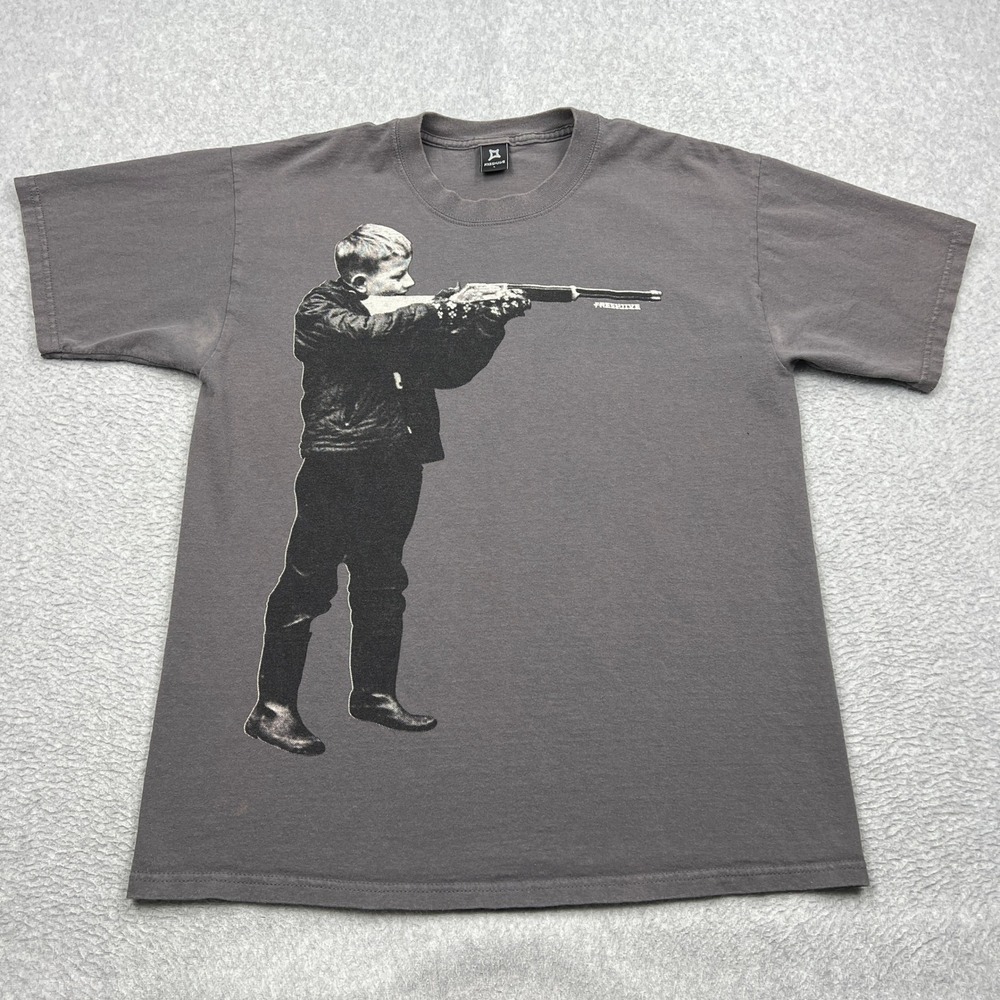 Freshjive Monsters of Madness Shirt Mens Large Gray Kids Gun Retro Rifle Tee USA